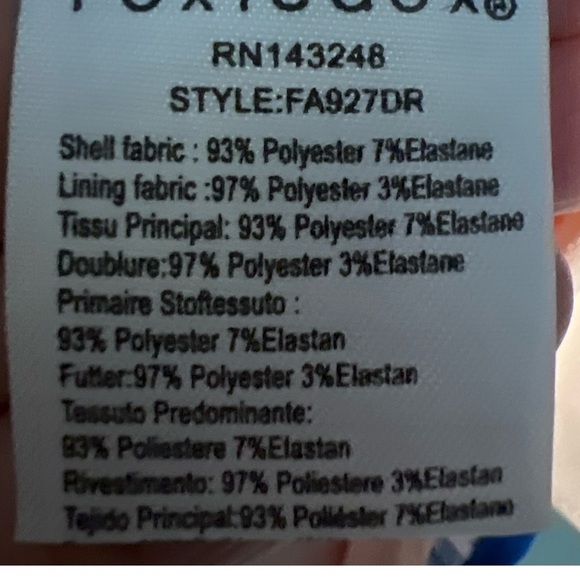 Foxiedox Floral Blue Dress with Black Straps - Picture 3 of 3